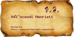 Váncsodi Henriett névjegykártya