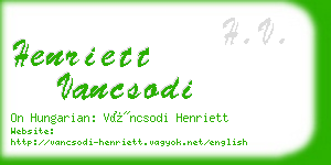 henriett vancsodi business card